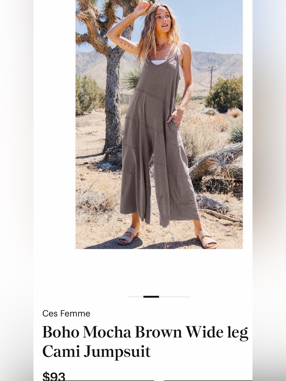 Ces Femme Gray Jumpsuit with pockets - adjustable with back ties.. one size - Picture 3 of 11